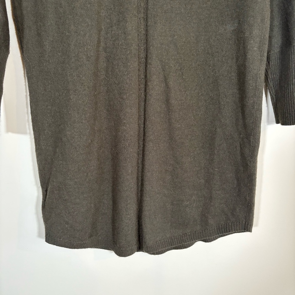 Cynthia Rowley Merino Wool Sweater Tunic in Dark Moss Green Size L - Picture 7 of 10